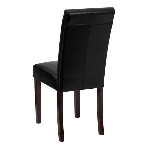 English Elm Godrich Stylish Black LeatherSoft Upholstered Parsons Chair - Compact, Durable & Easy to Clean BT-350-BK-LEA-023-GG