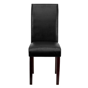 English Elm Godrich Stylish Black LeatherSoft Upholstered Parsons Chair - Compact, Durable & Easy to Clean BT-350-BK-LEA-023-GG