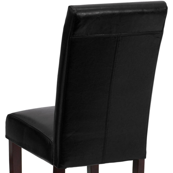 English Elm Godrich Stylish Black LeatherSoft Upholstered Parsons Chair - Compact, Durable & Easy to Clean BT-350-BK-LEA-023-GG