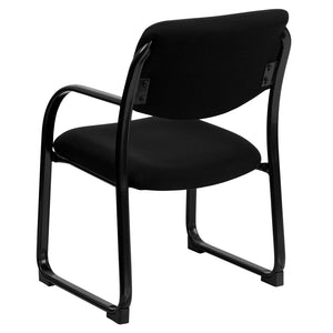 English Elm Richie Executive Side Reception Chair with Sleek Sled Base for Modern Comfort and Durability Black BT-508-BK-GG