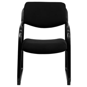 English Elm Richie Executive Side Reception Chair with Sleek Sled Base for Modern Comfort and Durability Black BT-508-BK-GG