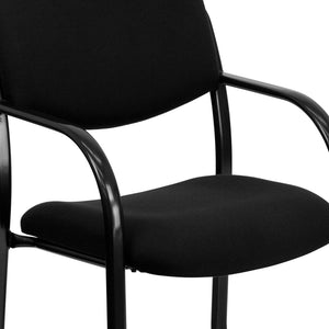 English Elm Richie Executive Side Reception Chair with Sleek Sled Base for Modern Comfort and Durability Black BT-508-BK-GG