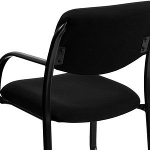 English Elm Richie Executive Side Reception Chair with Sleek Sled Base for Modern Comfort and Durability Black BT-508-BK-GG