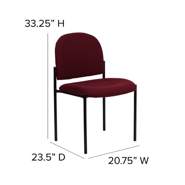 English Elm Tania Comfort Stackable Steel Side Chair - Durable, Space-Saving Design for Reception and Events Burgundy Fabric BT-515-1-BY-GG