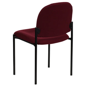 English Elm Tania Comfort Stackable Steel Side Chair - Durable, Space-Saving Design for Reception and Events Burgundy Fabric BT-515-1-BY-GG