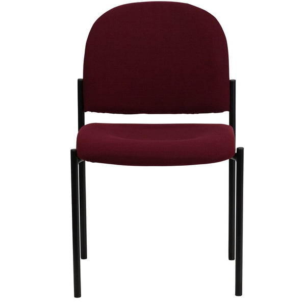 English Elm Tania Comfort Stackable Steel Side Chair - Durable, Space-Saving Design for Reception and Events Burgundy Fabric BT-515-1-BY-GG