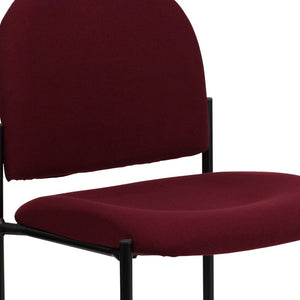 English Elm Tania Comfort Stackable Steel Side Chair - Durable, Space-Saving Design for Reception and Events Burgundy Fabric BT-515-1-BY-GG