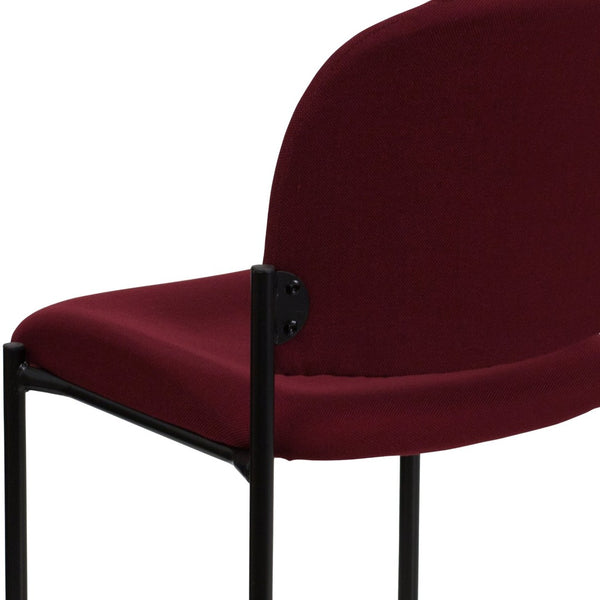 English Elm Tania Comfort Stackable Steel Side Chair - Durable, Space-Saving Design for Reception and Events Burgundy Fabric BT-515-1-BY-GG