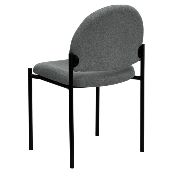 English Elm Tania Comfort Stackable Steel Side Chair - Durable, Space-Saving Design for Reception and Events Gray Fabric BT-515-1-GY-GG
