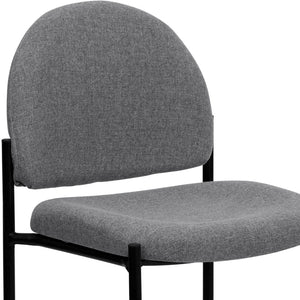 English Elm Tania Comfort Stackable Steel Side Chair - Durable, Space-Saving Design for Reception and Events Gray Fabric BT-515-1-GY-GG