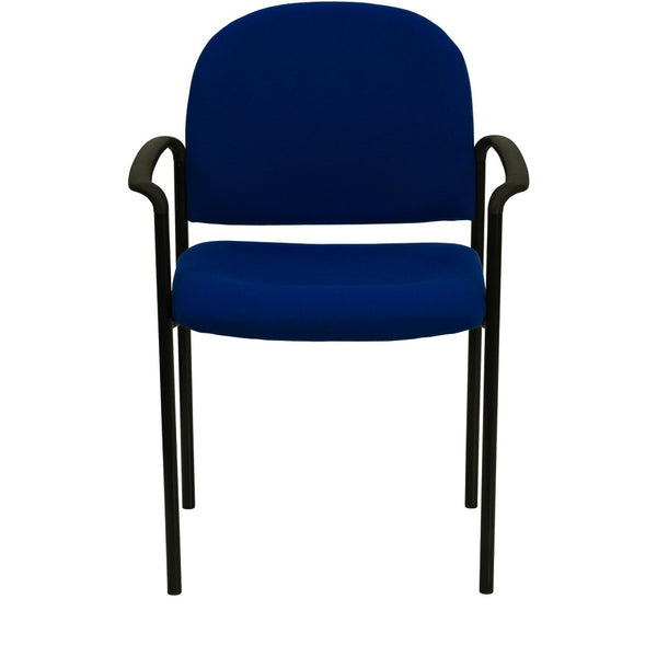 English Elm Tiffany Stackable Steel Reception Chair with Arms – Stylish, Comfortable Seating for Versatile Spaces Navy Fabric BT-516-1-NVY-GG