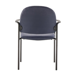 English Elm Tiffany Stackable Steel Side Reception Chair with Arms - Durable Comfort for Waiting Areas & Events Navy Vinyl BT-516-1-NVY-VINYL-GG