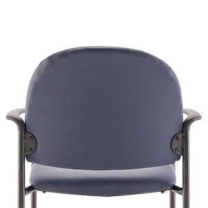 English Elm Tiffany Stackable Steel Side Reception Chair with Arms - Durable Comfort for Waiting Areas & Events Navy Vinyl BT-516-1-NVY-VINYL-GG