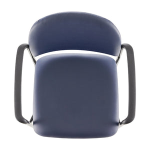 English Elm Tiffany Stackable Steel Side Reception Chair with Arms - Durable Comfort for Waiting Areas & Events Navy Vinyl BT-516-1-NVY-VINYL-GG