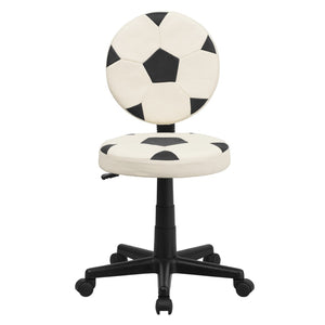 English Elm Billy Soccer Swivel Task Office Chair - Fun Ergonomic Design with 360° Mobility for Young Fans BT-6177-SOC-GG