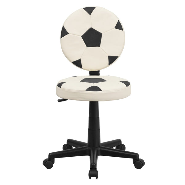 English Elm Billy Soccer Swivel Task Office Chair - Fun Ergonomic Design with 360° Mobility for Young Fans BT-6177-SOC-GG