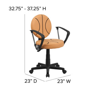 English Elm Brandon Basketball Swivel Task Chair for Kids - Fun, Ergonomic Design with Height Adjustment & Comfort BT-6178-BASKET-A-GG