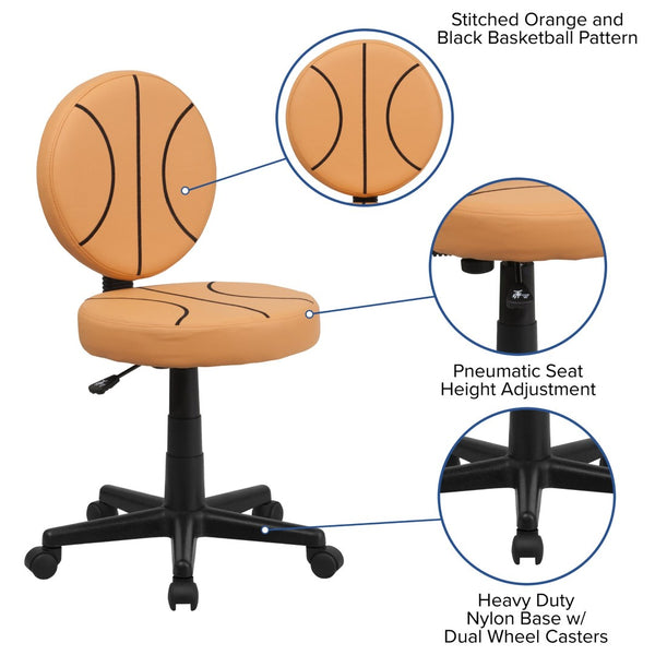 English Elm Brandon Basketball Swivel Task Chair - Sporty Comfort for Kids’ Study Space and Playtime Fun! BT-6178-BASKET-GG