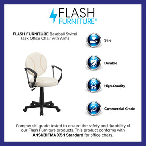 English Elm Jonathan Baseball Swivel Task Chair – Fun, Ergonomic Design for Kids’ Rooms & Home Offices! BT-6179-BASE-A-GG