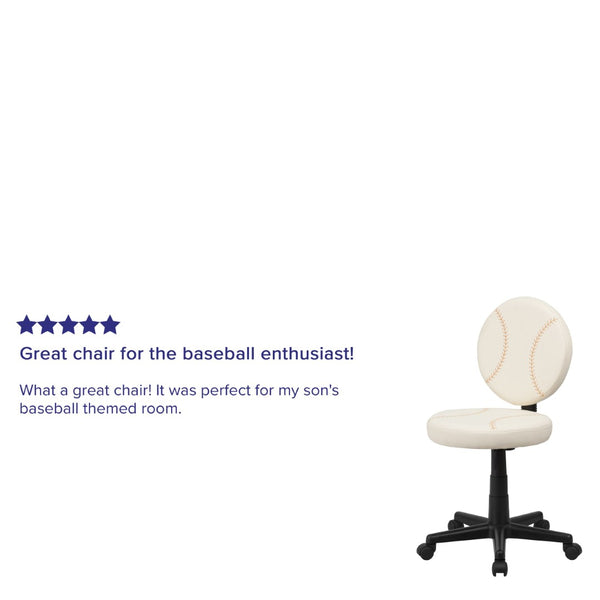English Elm Jonathan Baseball Swivel Task Office Chair - Sporty Comfort for Kids with Adjustable Height & Fun Design BT-6179-BASE-GG
