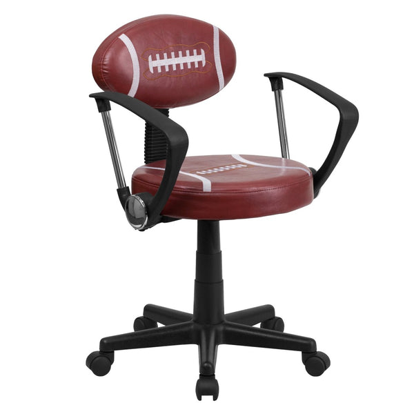 English Elm Preston Football-Themed Swivel Task Chair for Kids – Ergonomic Support & Easy-Clean Design BT-6181-FOOT-A-GG