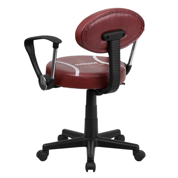 English Elm Preston Football-Themed Swivel Task Chair for Kids – Ergonomic Support & Easy-Clean Design BT-6181-FOOT-A-GG