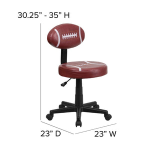 English Elm Preston Football Swivel Task Chair - Sporty Vinyl Comfort with Adjustable Height & 360° Mobility BT-6181-FOOT-GG
