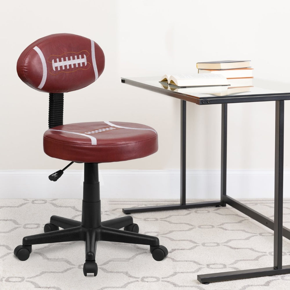 English Elm Preston Football Swivel Task Chair - Sporty Vinyl Comfort with Adjustable Height & 360° Mobility BT-6181-FOOT-GG