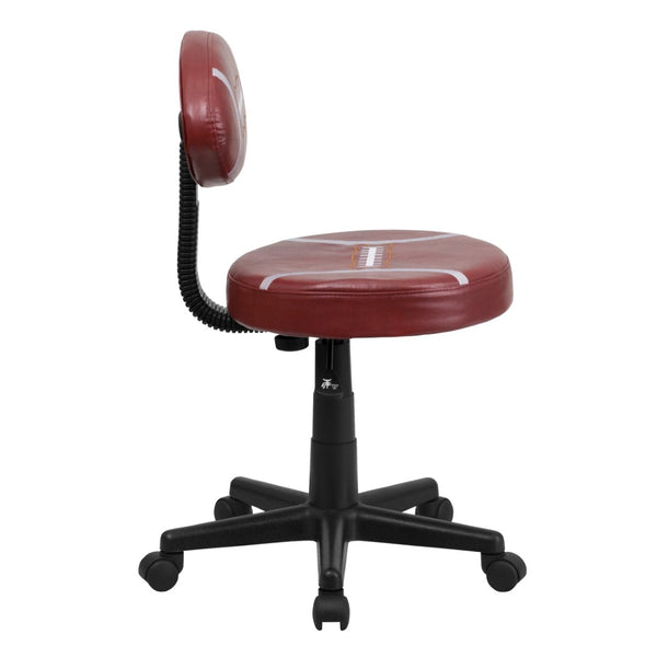 English Elm Preston Football Swivel Task Chair - Sporty Vinyl Comfort with Adjustable Height & 360° Mobility BT-6181-FOOT-GG
