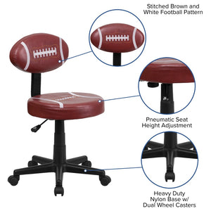 English Elm Preston Football Swivel Task Chair - Sporty Vinyl Comfort with Adjustable Height & 360° Mobility BT-6181-FOOT-GG