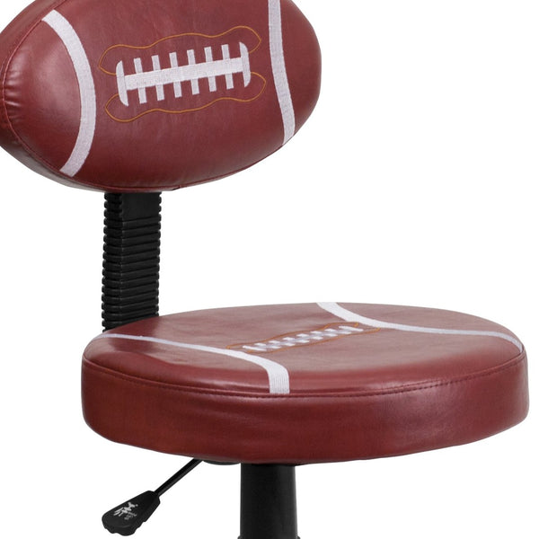 English Elm Preston Football Swivel Task Chair - Sporty Vinyl Comfort with Adjustable Height & 360° Mobility BT-6181-FOOT-GG