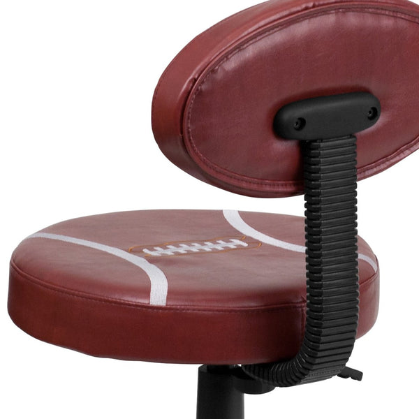 English Elm Preston Football Swivel Task Chair - Sporty Vinyl Comfort with Adjustable Height & 360° Mobility BT-6181-FOOT-GG