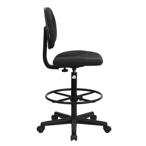 English Elm Bruce Ergonomic Drafting Chair with Adjustable Height, 360° Swivel, and Comfort Padded Arms for Professionals Black Patterned BT-659-BLK-GG