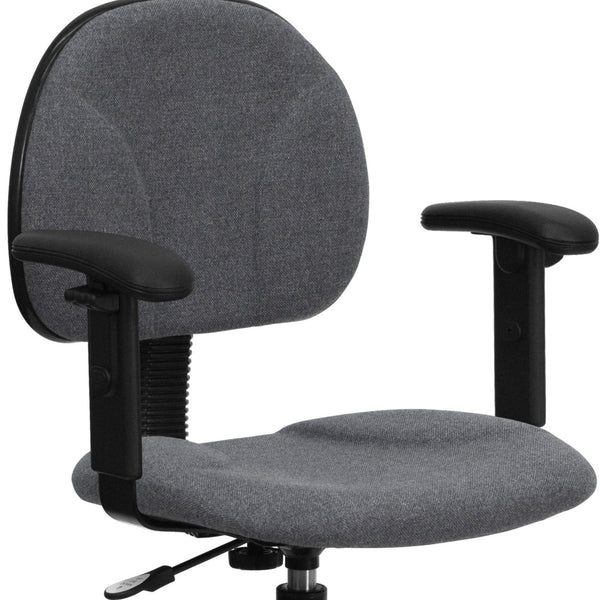 English Elm Bruce Ergonomic Drafting Chair with Adjustable Arms for Ultimate Comfort in Professional Settings Gray BT-659-GRY-ARMS-GG