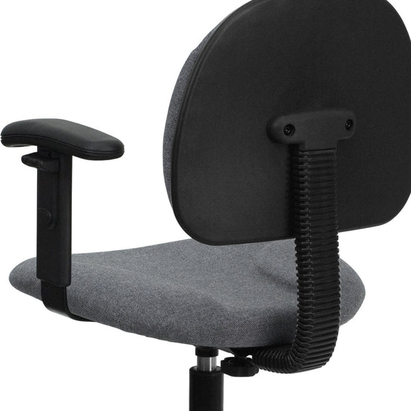 English Elm Bruce Ergonomic Drafting Chair with Adjustable Arms for Ultimate Comfort in Professional Settings Gray BT-659-GRY-ARMS-GG