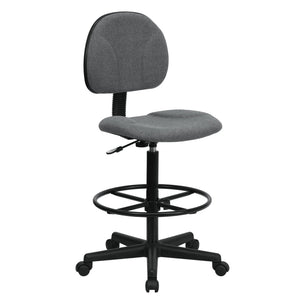 English Elm Bruce Ergonomic Drafting Chair with Adjustable Height, 360° Swivel, and Comfort Padded Arms for Professionals Gray BT-659-GRY-GG