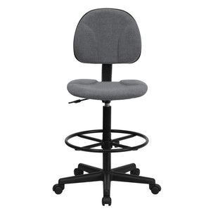 English Elm Bruce Ergonomic Drafting Chair with Adjustable Height, 360° Swivel, and Comfort Padded Arms for Professionals Gray BT-659-GRY-GG