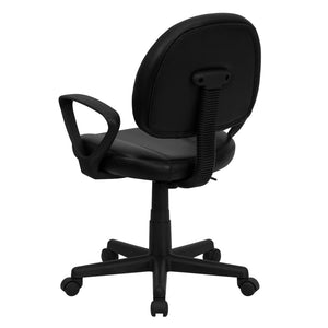 English Elm Ronald Ergonomic Mid-Back LeatherSoft Swivel Office Chair with Adjustable Back and Arms for Comfort BT-688-BK-A-GG