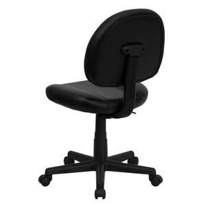 English Elm Ronald Ergonomic Mid-Back Black LeatherSoft Swivel Chair with Adjustable Depth for Ultimate Comfort BT-688-BK-GG