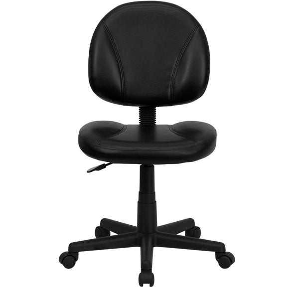 English Elm Ronald Ergonomic Mid-Back Black LeatherSoft Swivel Chair with Adjustable Depth for Ultimate Comfort BT-688-BK-GG