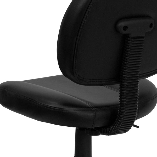 English Elm Ronald Ergonomic Mid-Back Black LeatherSoft Swivel Chair with Adjustable Depth for Ultimate Comfort BT-688-BK-GG