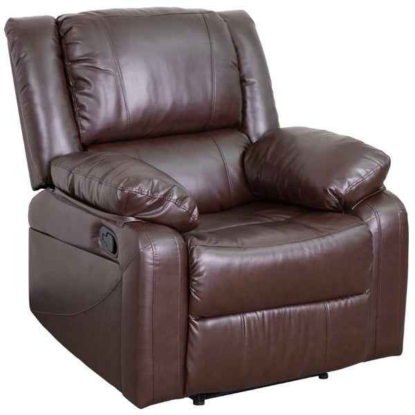 English Elm Harmony Series Recliner - Effortless Comfort with Plush Support for Cozy Living Spaces and Relaxation Brown LeatherSoft BT-70597-1-BN-GG