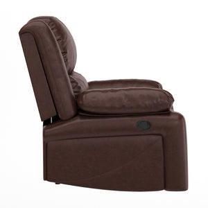 English Elm Harmony Series Recliner - Effortless Comfort with Plush Support for Cozy Living Spaces and Relaxation Brown LeatherSoft BT-70597-1-BN-GG
