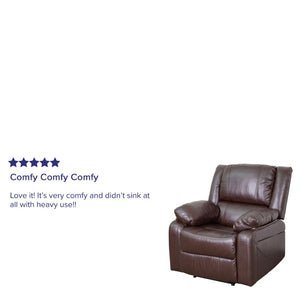 English Elm Harmony Series Recliner - Effortless Comfort with Plush Support for Cozy Living Spaces and Relaxation Brown LeatherSoft BT-70597-1-BN-GG