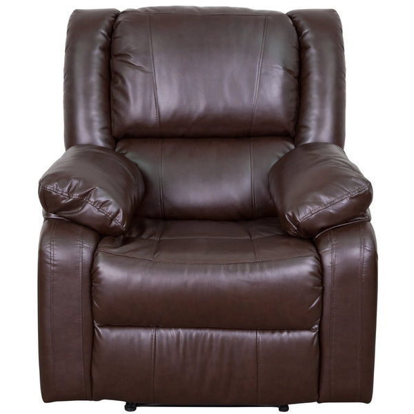 English Elm Harmony Series Recliner - Effortless Comfort with Plush Support for Cozy Living Spaces and Relaxation Brown LeatherSoft BT-70597-1-BN-GG