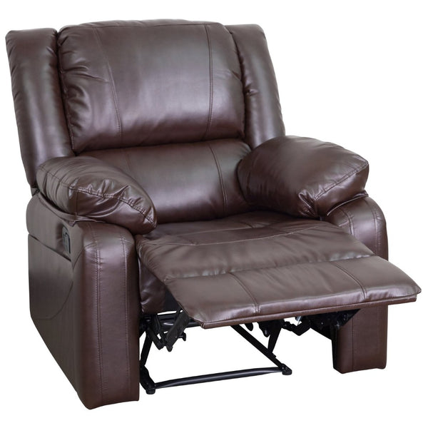 English Elm Harmony Series Recliner - Effortless Comfort with Plush Support for Cozy Living Spaces and Relaxation Brown LeatherSoft BT-70597-1-BN-GG