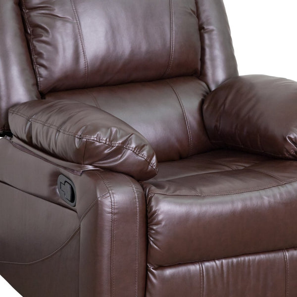 English Elm Harmony Series Recliner - Effortless Comfort with Plush Support for Cozy Living Spaces and Relaxation Brown LeatherSoft BT-70597-1-BN-GG