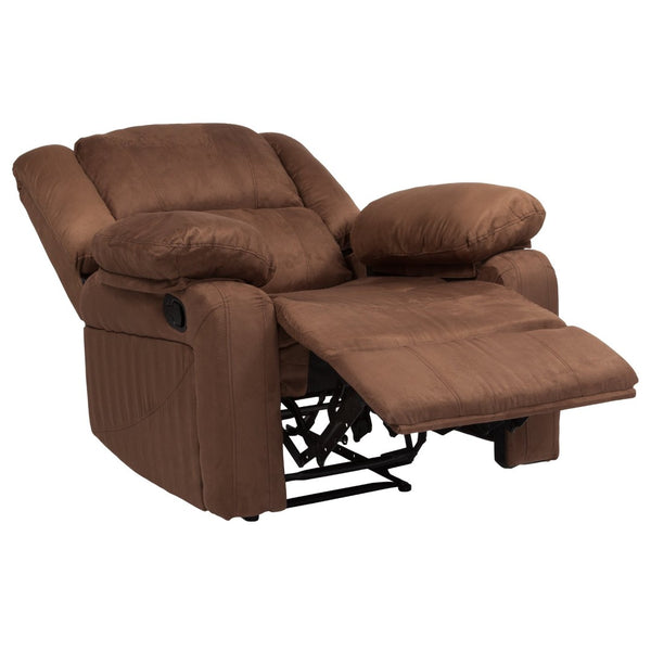 English Elm Harmony Series Recliner - Effortless Comfort with Plush Support for Cozy Living Spaces and Relaxation Chocolate Brown Microfiber BT-70597-1-BN-MIC-GG