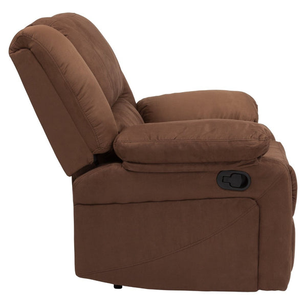English Elm Harmony Series Recliner - Effortless Comfort with Plush Support for Cozy Living Spaces and Relaxation Chocolate Brown Microfiber BT-70597-1-BN-MIC-GG