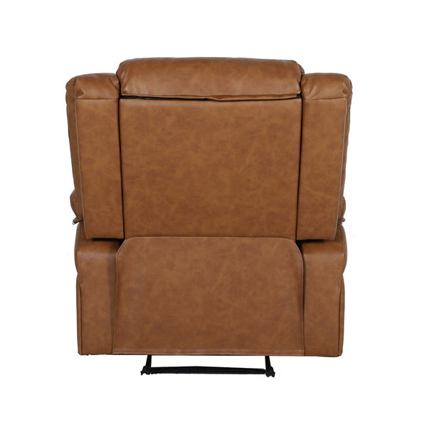 English Elm Harmony Series Recliner - Effortless Comfort with Plush Support for Cozy Living Spaces and Relaxation Cognac LeatherSoft BT-70597-1-CGN-GG
